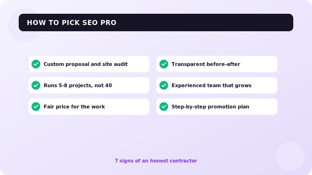 How to pick a reliable SEO specialist and not waste your budget.